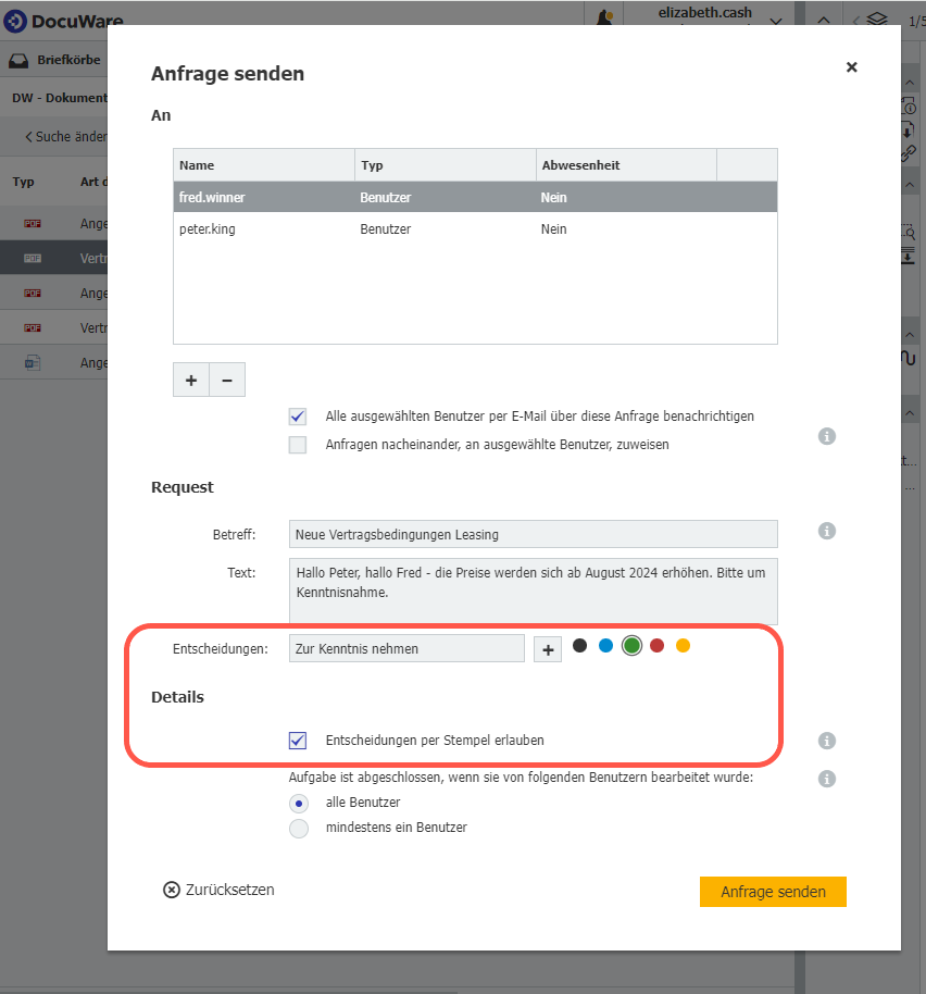 Stempel und Farbe definieren